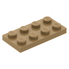 LEGO lapos elem 2x4, sötét sárgásbarna (3020)